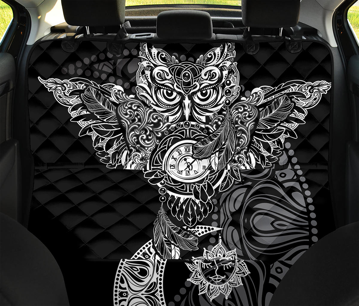 Spiritual Owl With Sun And Moon Print Pet Car Back Seat Cover