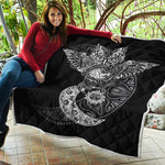 Spiritual Owl With Sun And Moon Print Quilt