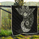 Spiritual Owl With Sun And Moon Print Quilt