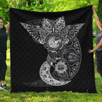 Spiritual Owl With Sun And Moon Print Quilt