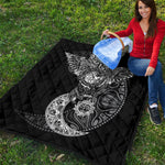 Spiritual Owl With Sun And Moon Print Quilt