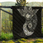 Spiritual Owl With Sun And Moon Print Quilt