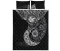 Spiritual Owl With Sun And Moon Print Quilt Bed Set