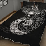 Spiritual Owl With Sun And Moon Print Quilt Bed Set
