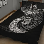 Spiritual Owl With Sun And Moon Print Quilt Bed Set