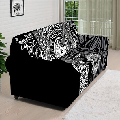 Spiritual Owl With Sun And Moon Print Sofa Cover