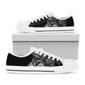 Spiritual Owl With Sun And Moon Print White Low Top Sneakers