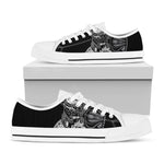 Spiritual Owl With Sun And Moon Print White Low Top Shoes