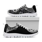 Spiritual Owl With Sun And Moon Print White Sneakers