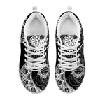 Spiritual Owl With Sun And Moon Print White Sneakers
