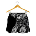 Spiritual Owl With Sun And Moon Print Women's Shorts
