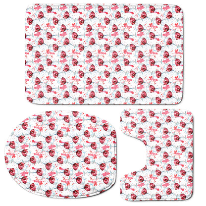 Splash Wine Pattern Print 3 Piece Bath Mat Set