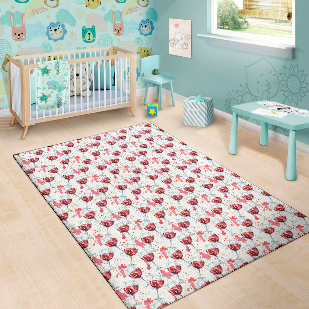 Splash Wine Pattern Print Area Rug