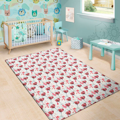 Splash Wine Pattern Print Area Rug