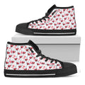 Splash Wine Pattern Print Black High Top Sneakers