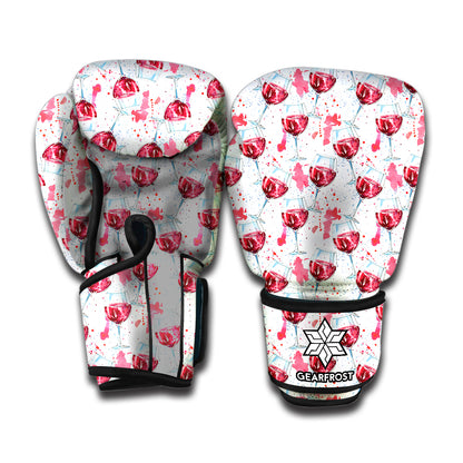 Splash Wine Pattern Print Boxing Gloves