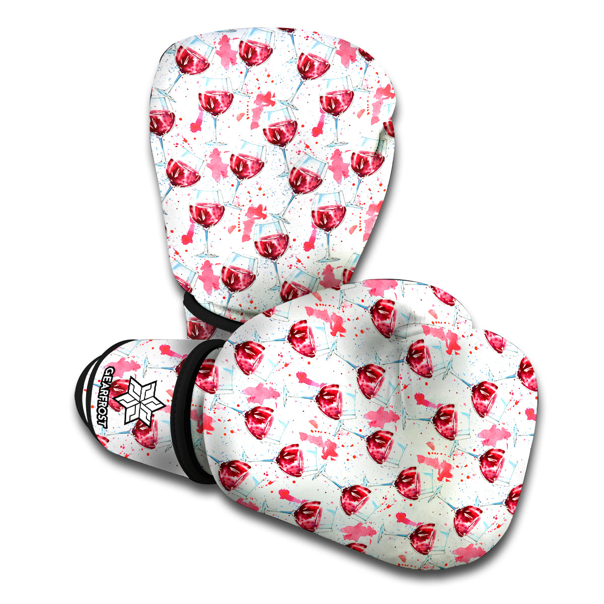 Splash Wine Pattern Print Boxing Gloves