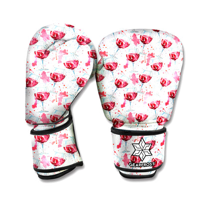 Splash Wine Pattern Print Boxing Gloves
