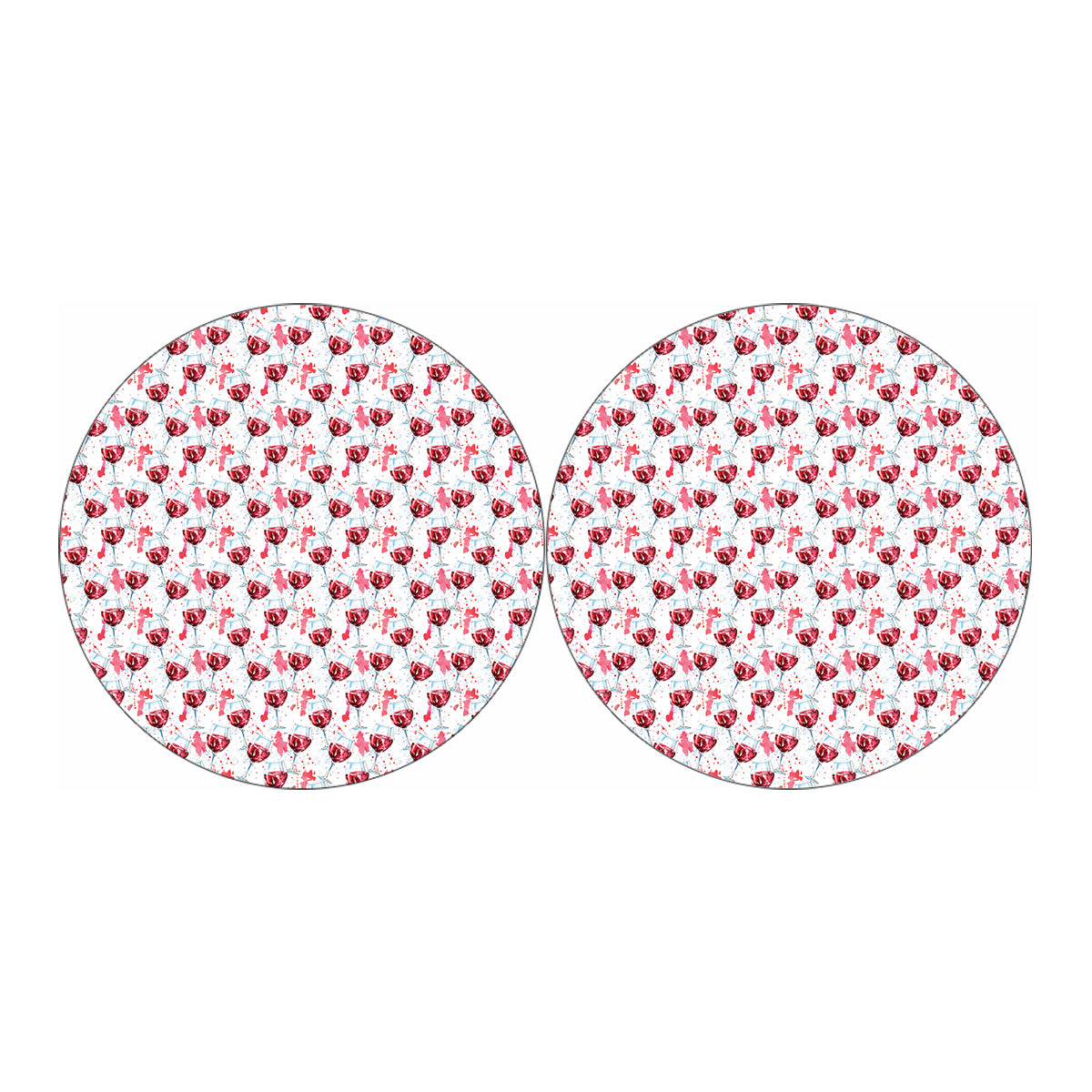 Splash Wine Pattern Print Car Coasters