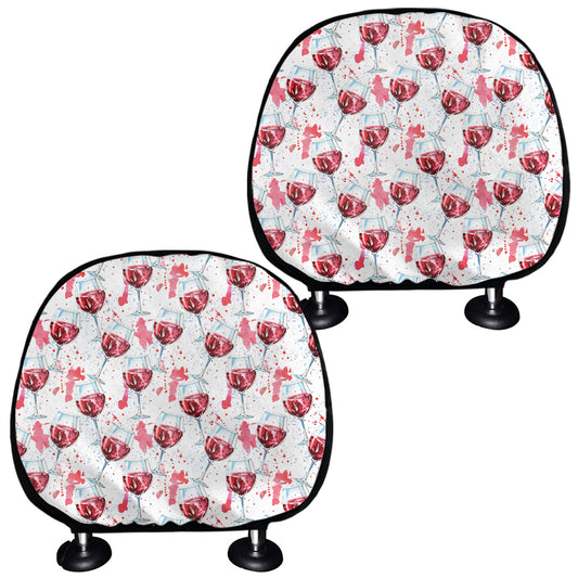 Splash Wine Pattern Print Car Headrest Covers