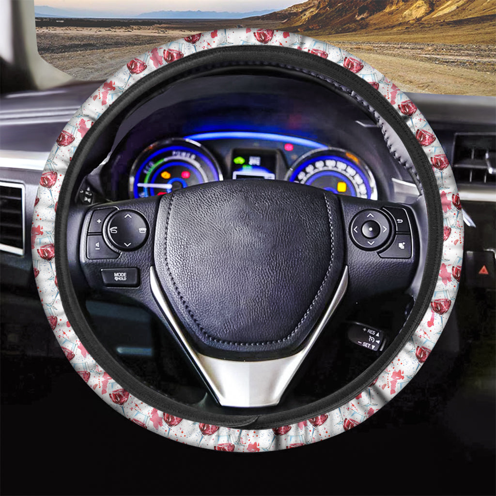 Splash Wine Pattern Print Car Steering Wheel Cover