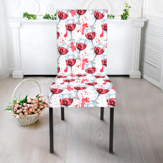 Splash Wine Pattern Print Dining Chair Slipcover