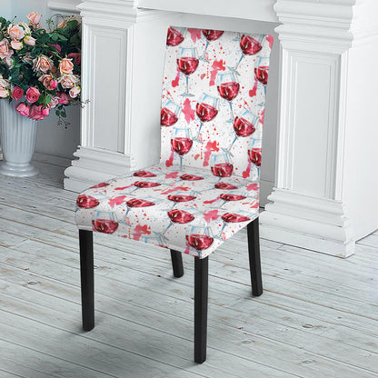 Splash Wine Pattern Print Dining Chair Slipcover
