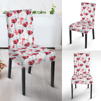 Splash Wine Pattern Print Dining Chair Slipcover
