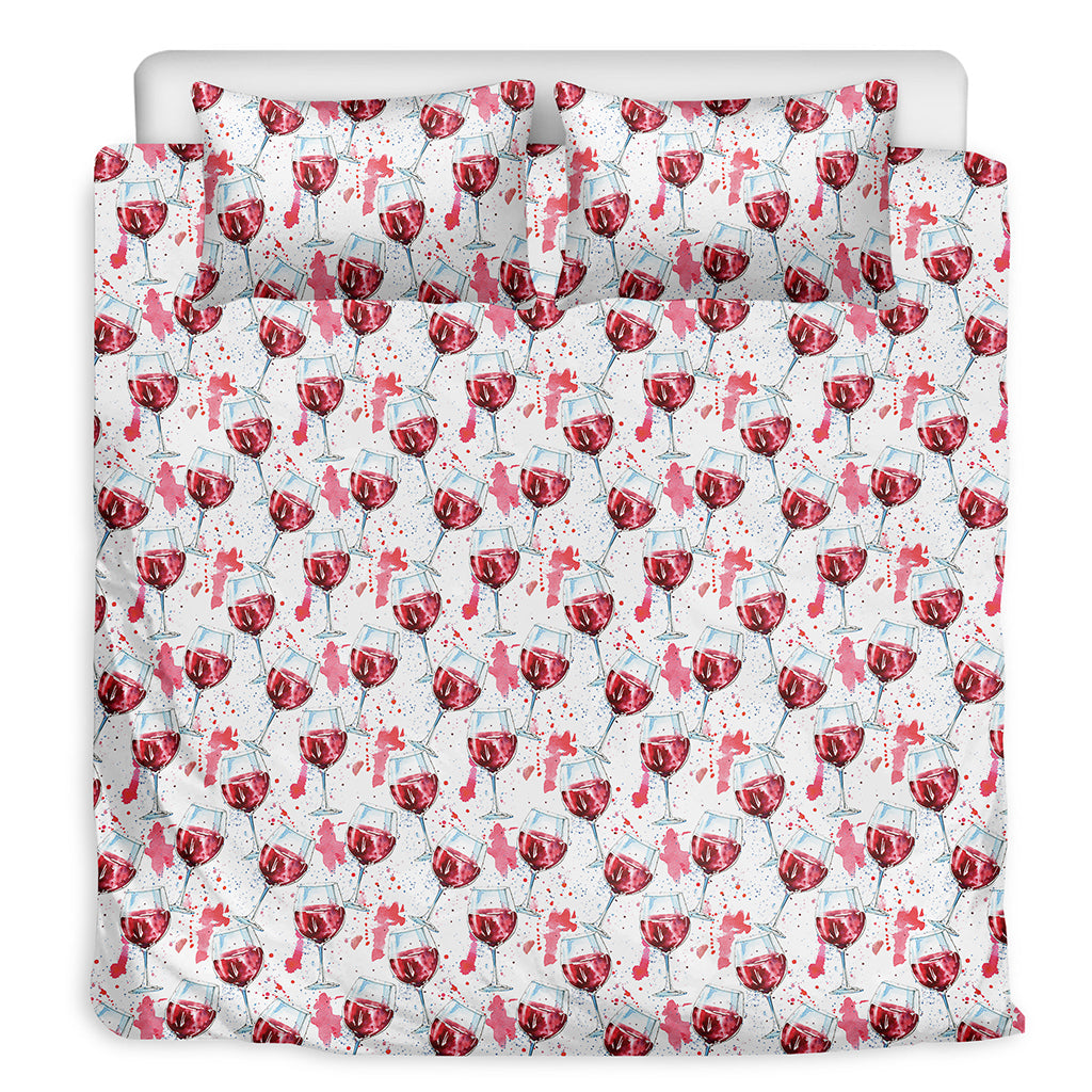 Splash Wine Pattern Print Duvet Cover Bedding Set