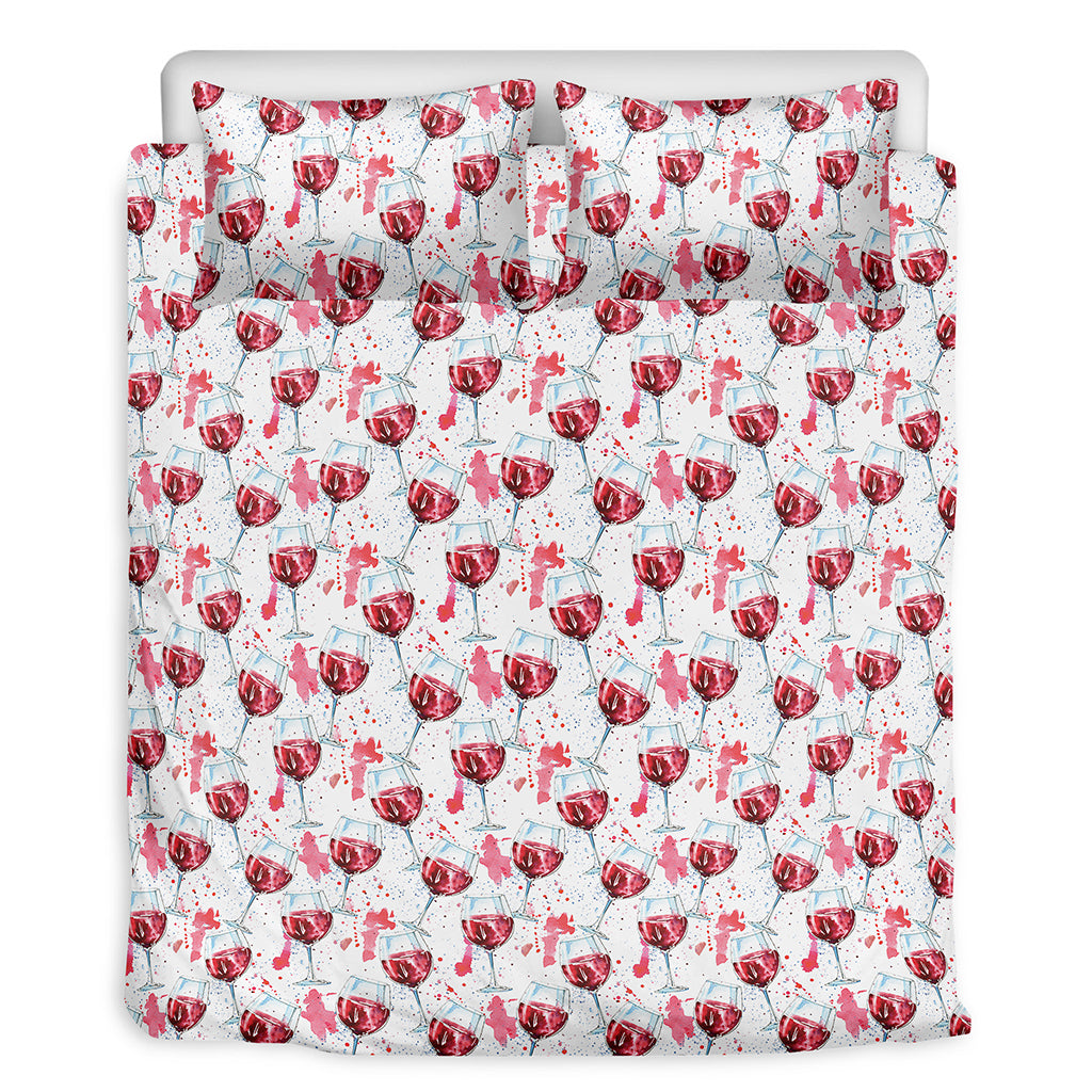 Splash Wine Pattern Print Duvet Cover Bedding Set