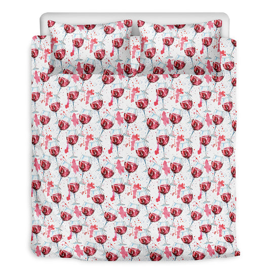 Splash Wine Pattern Print Duvet Cover Bedding Set