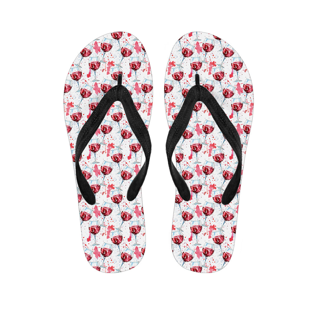 Splash Wine Pattern Print Flip Flops