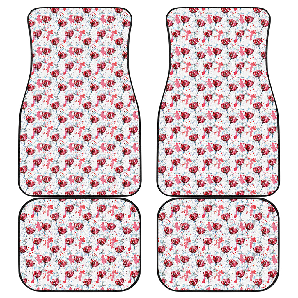 Splash Wine Pattern Print Front and Back Car Floor Mats