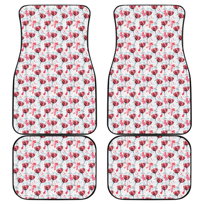 Splash Wine Pattern Print Front and Back Car Floor Mats