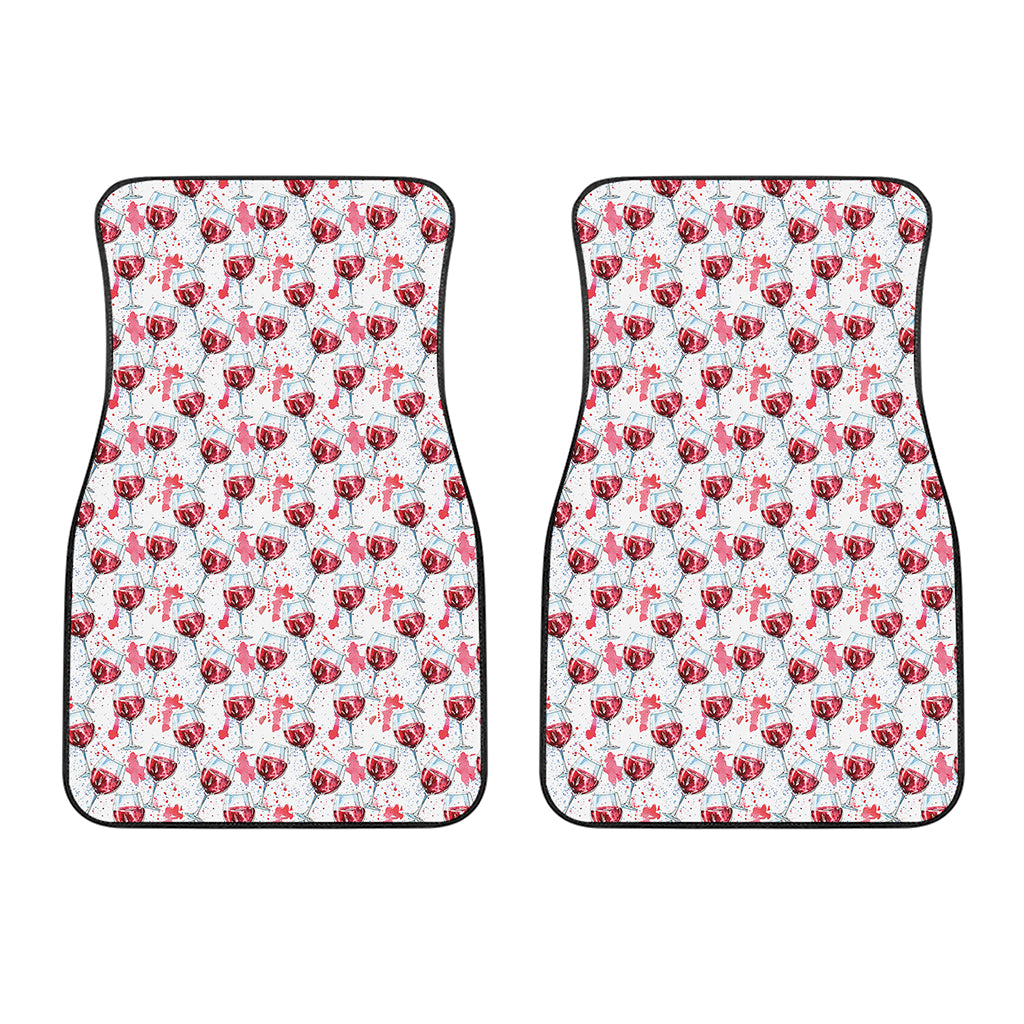 Splash Wine Pattern Print Front Car Floor Mats