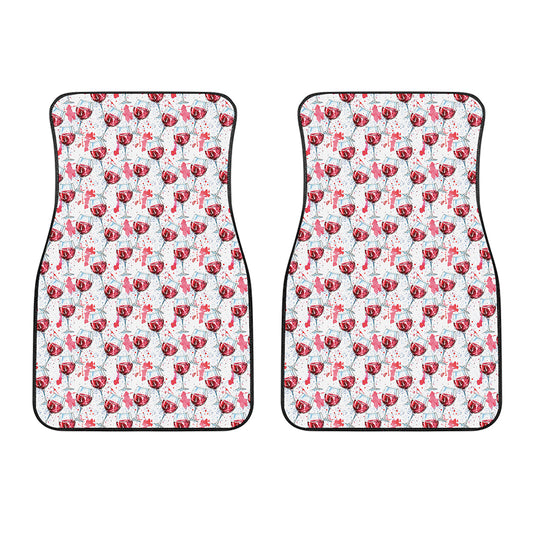 Splash Wine Pattern Print Front Car Floor Mats