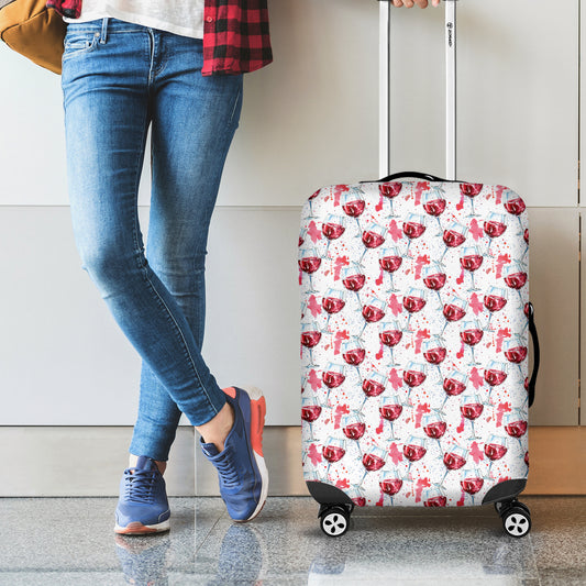 Splash Wine Pattern Print Luggage Cover