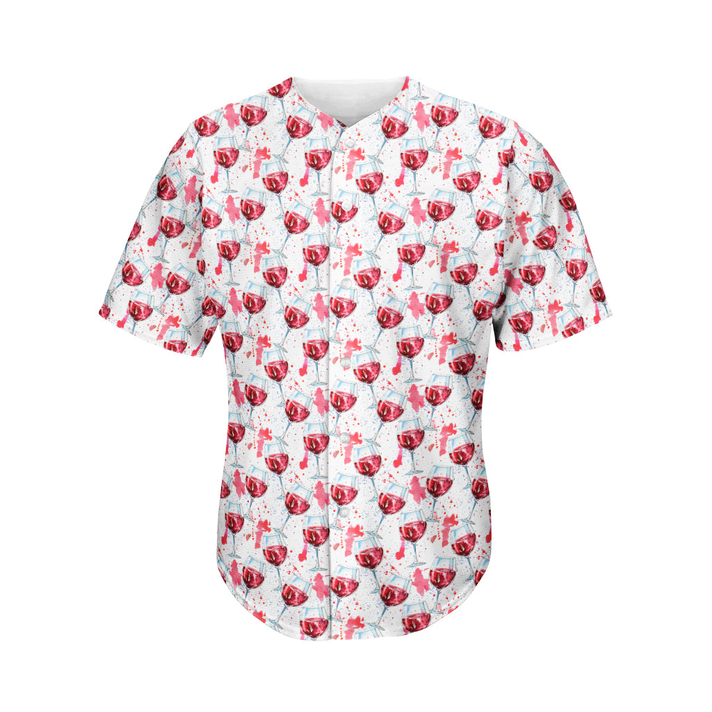 Splash Wine Pattern Print Men's Baseball Jersey