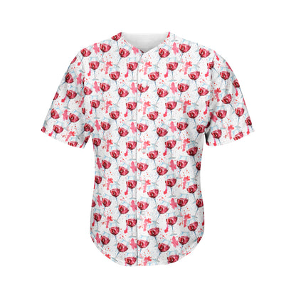 Splash Wine Pattern Print Men's Baseball Jersey