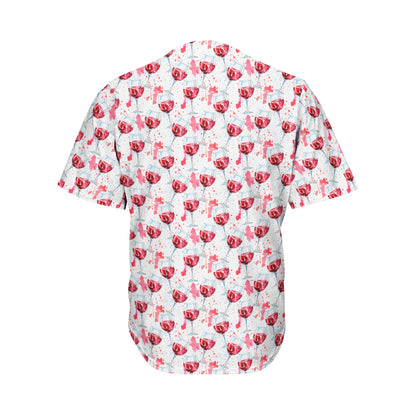 Splash Wine Pattern Print Men's Baseball Jersey