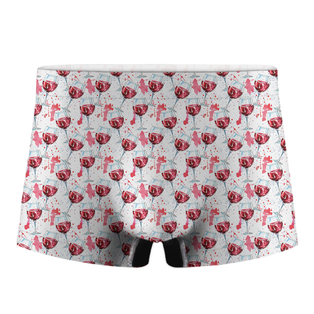 Splash Wine Pattern Print Men's Boxer Briefs
