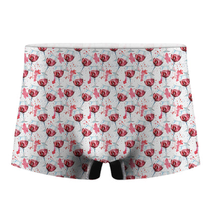 Splash Wine Pattern Print Men's Boxer Briefs