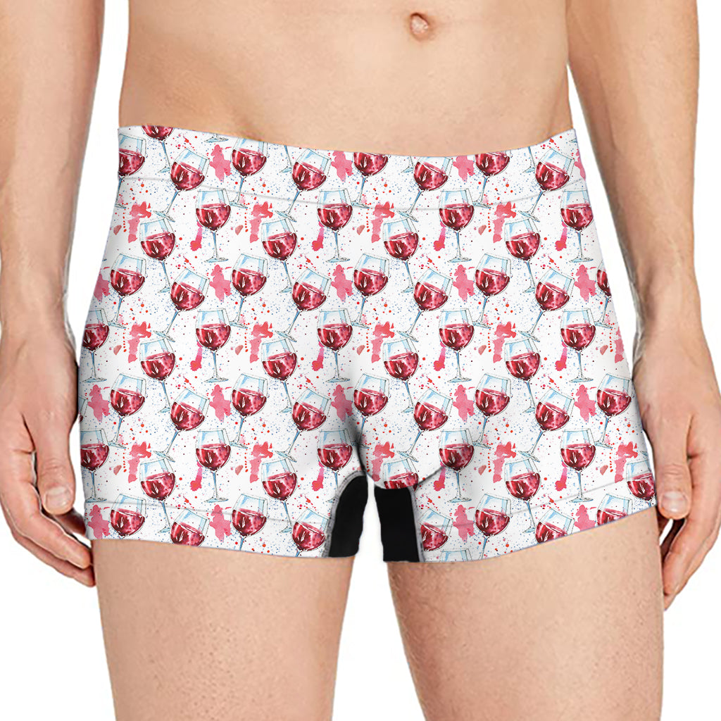Splash Wine Pattern Print Men's Boxer Briefs