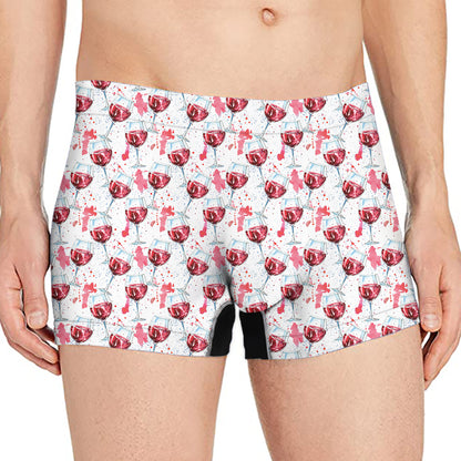 Splash Wine Pattern Print Men's Boxer Briefs