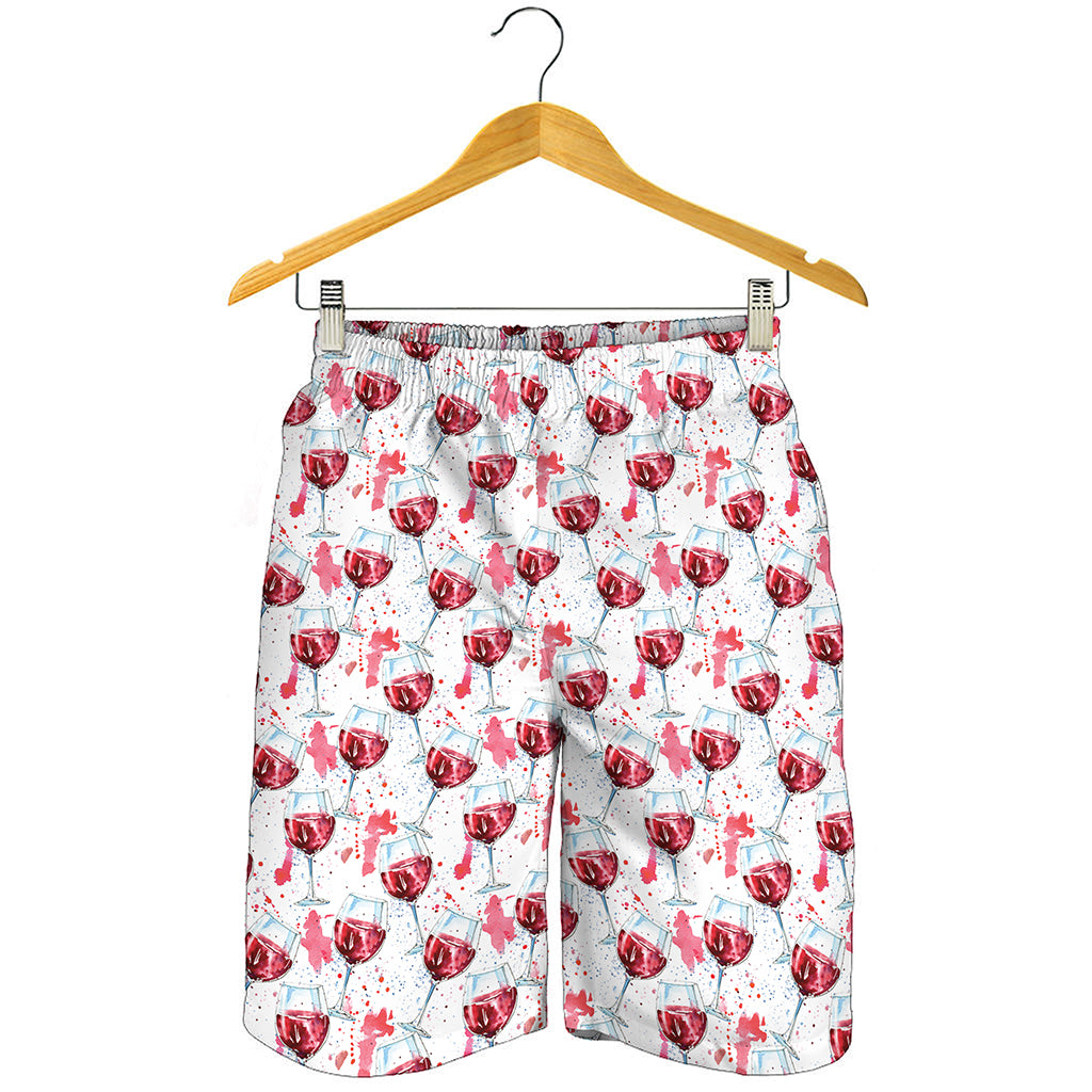 Splash Wine Pattern Print Men's Shorts
