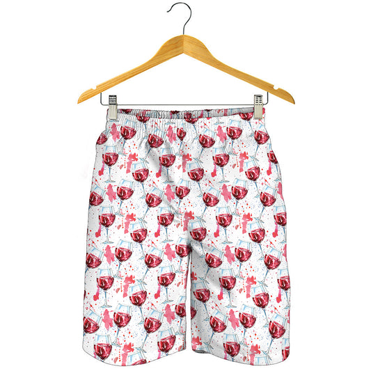 Splash Wine Pattern Print Men's Shorts
