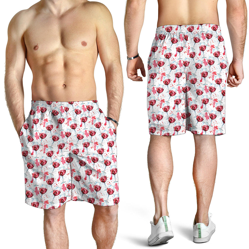 Splash Wine Pattern Print Men's Shorts