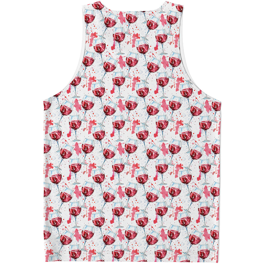 Splash Wine Pattern Print Men's Tank Top