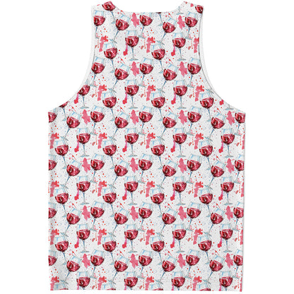 Splash Wine Pattern Print Men's Tank Top