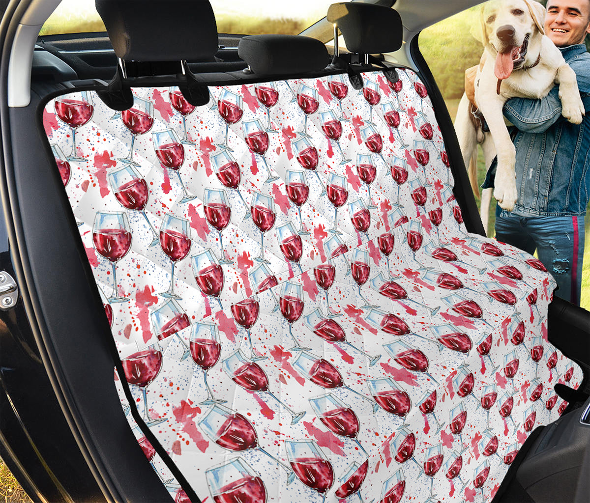 Splash Wine Pattern Print Pet Car Back Seat Cover